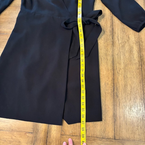 J. Crew Black Classic Wrap Dress, size 2, Closet Staple LBD Office Church Event - Picture 12 of 14